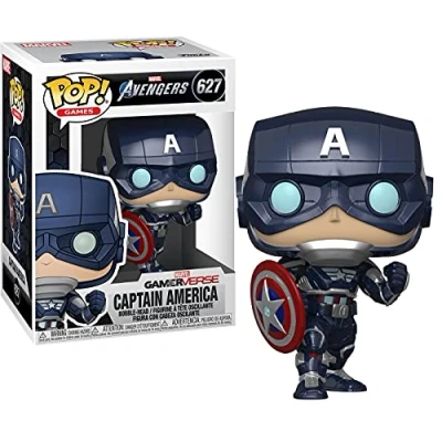 Image of Funko POP! Marvel: Marvel Avengers Game Capt Captain America (Stark Tech Suit) Collectable Vinyl Figure Gift Idea Official Merchandise Toys for Kids &amp; Adults Video Games Fans