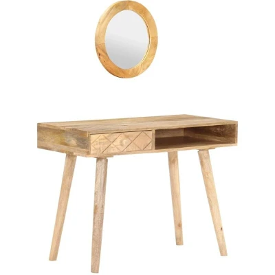 Image of vidaXL Dressing Table 100x50x76 cm Solid Mango Wood