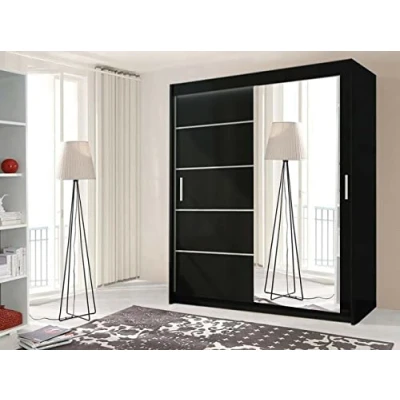 Image of IE INTERIOR EMPORIUM Modish Lyon 2 and 3 sliding door wardrobe (180cm, Black)