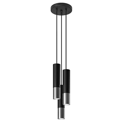 Image of Loopez Cluster Drop Pendant Light Black, Chrome GU10