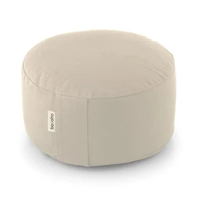 Image of Basaho WHEEL Zafu Meditation Cushion Organic Cotton Buckwheat Hulls Removable Washable Cover (Natural)