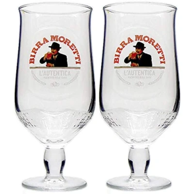 Image of 2 x Birra Moretti Half Pint Glass,10 ounces