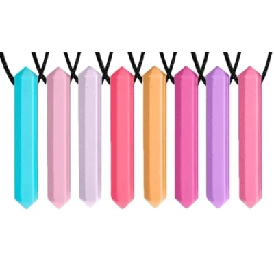 Image of Chew Necklaces for Sensory Kids Chewy Kids, Teething Necklace Toys or Adults That Like Biting Silicone Toddler