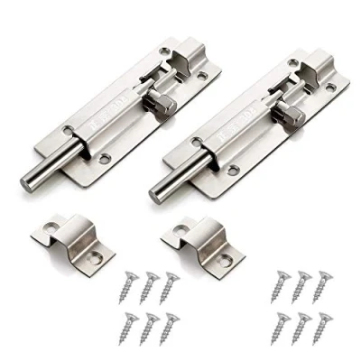 Image of 2PCS Door Lock Bolt for Bathroom, Bedroom,Toilet, Shed, Shower, Catch Latch Slide Easy Fit with Screws