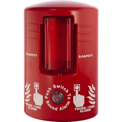 Image of B SAFETY GmbH Top Alarm Fire with Siren and Flashing Light Red