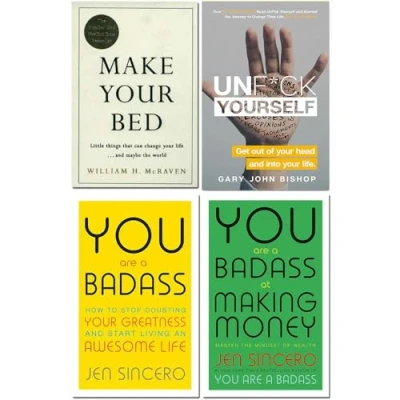 Image of Make your bed [hardcover], unfck yourself, you are a badass, badass at making money 4 books collection set