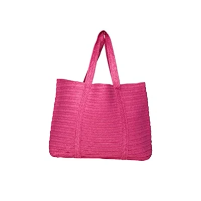 Image of PIECES Women Pcloma Straw Shopper Bag, Shocking Pink, keine Angabe