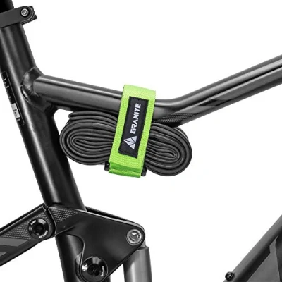 Image of Granite Rockband MTB Frame Carrier Strap for Inner Tubes and Bike Tool Kit, Storage Solution Attaching Extra Gear on Your Mountain Bike, BMX Road Gravel (Green)
