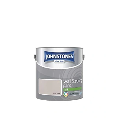 Image of Johnstone&#039;s Wall &amp; Ceiling Paint Iced Petal Silk Finish Emulsion Fantastic Coverage Easy to Apply Dry in 1 2 Hours 12m2 per Litre 2.5L