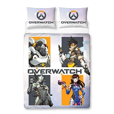 Image of Overwatch Official Double Duvet Cover 4 Character Design Kids &amp; Teenager Bedding Set Pillowcase