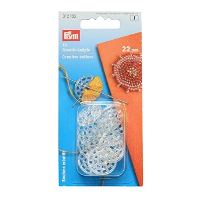 Image of Prym Buttons, 22 mm, Transparent, 10 Stück