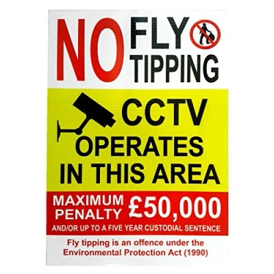 Image of NO FLY TIPPING 5mm FOAMEX SIGN WEATHERPROOF (A4 297mmx210mm)
