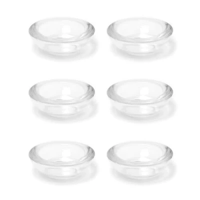 Image of Set of 6 Clear Glass Tea Light Holders Pack Round Tealight Candle Votive Pots