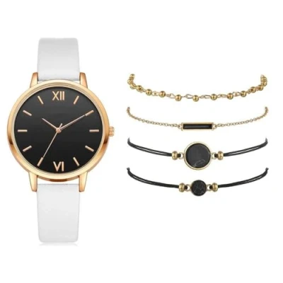 Image of Ziyan Quartz Wrist Watches for Women, Bracelet Set Women&#039;s Watches, Watch Set, Gift, White+Bracelet