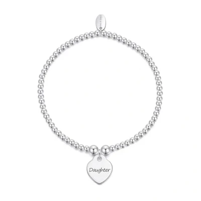 Image of Philip Jones Daughter Heart Charm Beaded Stretch Bracelet