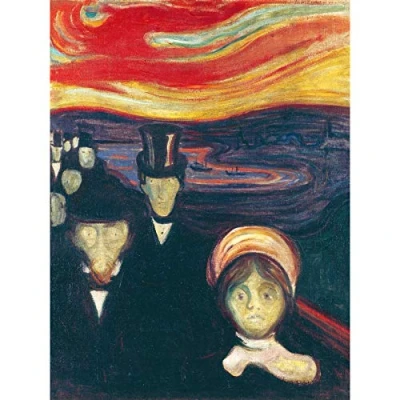 Image of Edvard Munch Anxiety Large Art Print Poster Wall Decor Premium Mural