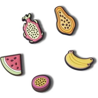 Image of Crocs Unisex&#039;s Tropical Scented Fruit 5 Pack Shoe Charms, One Size