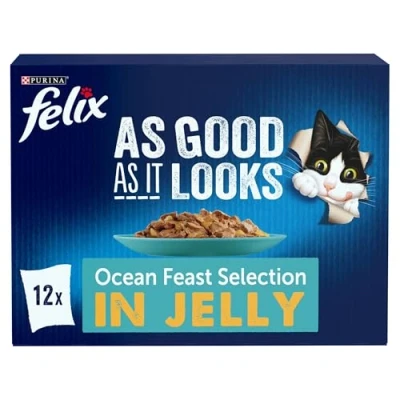Image of FELIX As Good it Looks Ocean Feasts Wet Cat Food 12x85g