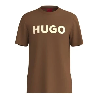 Image of HUGO Dulivio Print Tshirt, Men&#039;s, Size: XS, Medium brown