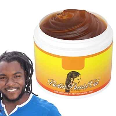 Image of Braiding Gel, Hair Finishing Long Lasting Styling Gel for Braiders, No Flake Extreme Hold Wax Edge Paste Braiding, Curls, Twisting, Straight Hair, 100 g