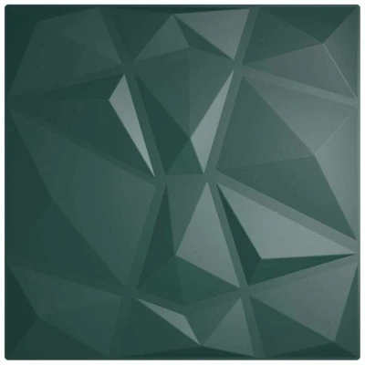 Image of vidaXL Wall Panels 24 pcs Green 50x50 cm XPS 6 m² Diamond