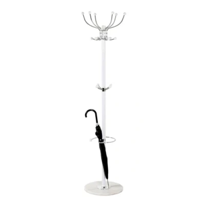 Image of HAKU Möbel coat rack, marble, chrome white, Ø 38 x H 176 cm