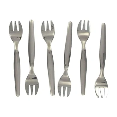 Image of FACKELMANN Oyster Forks Pack of 6, Stainless Steel, stainlesssteel, Lot de 6 fourchettes à huîtres