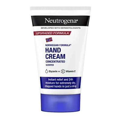 Image of Neutrogena Norwegian Formula Concentrated Scented Hand Cream (1x 50ml), for Immediate and Lasting Relief from Dry Skin Chapped Hands, Lotion with Glycerine Vitamin E