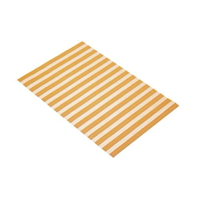 Image of KitchenCraft Woven Vinyl Placemat, 45 x 30 cm (17.5&quot; 12&quot;) Orange Stripes