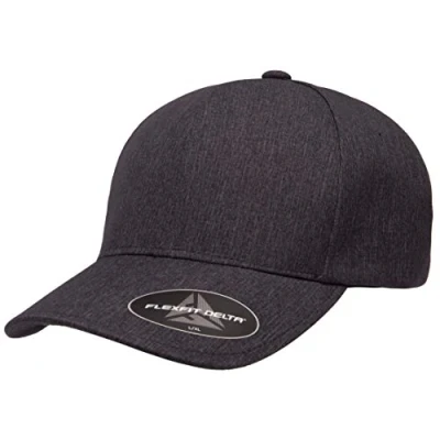 Image of Flexfit Men&#039;s Delta Seamless Carbon Cap Baseball, Melange Charcoal, L XL