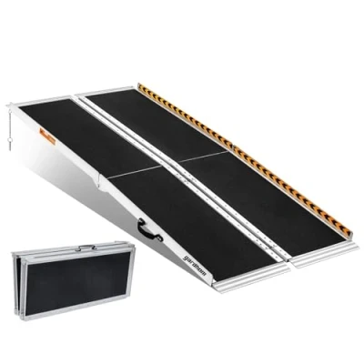 Image of gardhom Wheelchair Ramps 5FT, Mobility Scooter Aluminum Foldable for Wheelchairs 362kg Capacity Home Steps Door Threshold Stairs