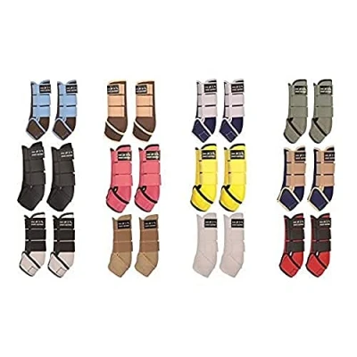Image of HKM 2749 Softopren Gaiters Colour, Jumping Boots Anatomical, unisex, Horse equipment, 2749, grey/black, L