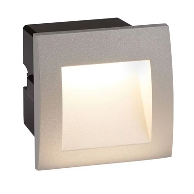Image of Searchlight Ankle LED recessed wall light IP65 aluminium grey