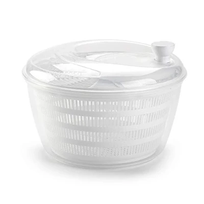 Image of PlasticForte PLASTIC LARGE SALAD SPINNER LEAF DRYER LETTUCE VEGITABLE DRAINER DRESSING HERB WATER (White, 25 x 17 cm)