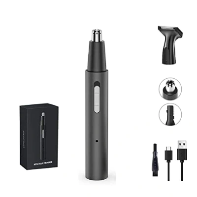Image of Rechargeable Nose Trimmer 3 in 1 Painless Hair for Men Ear and Nasal Trimmers IPX7 Waterproof Dual Edge Blades Easy Cleansing
