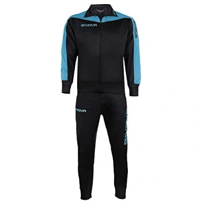 Image of Home Shop Italia Givova TR036 1005 2XS Roma Triacetate Jumpsuit, Black/Blue,
