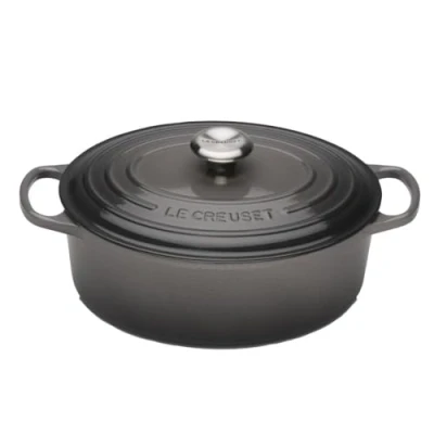 Image of Le Creuset Signature Flint Cast Iron 27cm Oval Casserole