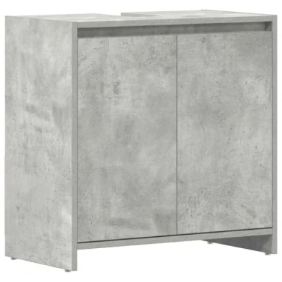 Image of vidaXL Bathroom Cabinet Furniture Under Basin Unit Vanity Storage Washroom Cupboard Laundry Room Rack Organiser Concrete Grey Chipboard