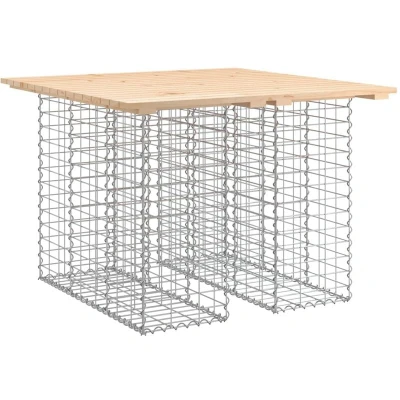 Image of vidaXL Garden Bench Gabion Design 100x102x72 cm Solid Wood Pine