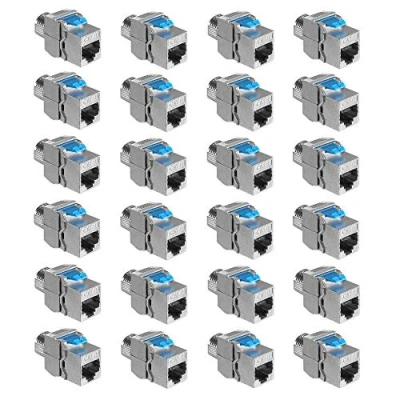 Image of kwmobile Keystone Module Jacks 24 Piece Cat 8 Shielded Jack RJ45 Ethernet 40 Gbit with Metal Housing