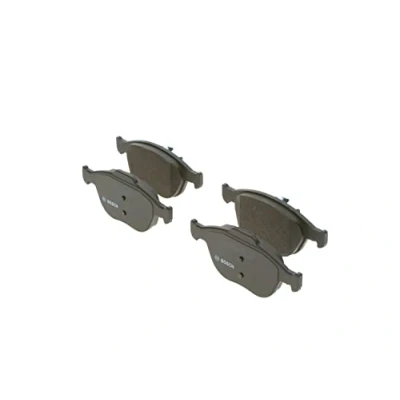 Image of 7701208218 Brake pad set BOSCH 0 986 495 066 Low Metallic with mounting manual, anti squeak plate, piston clip FORD: FIESTA 5