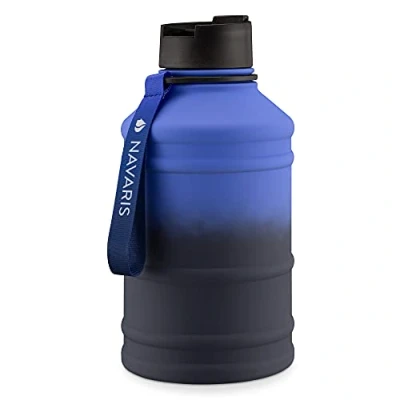 Image of Navaris Stainless Steel Water Bottle Single Walled 2.2 Litre Large Metal Sports, Camping, Gym Canteen for Drinking Water, Drinks Gradient Colour