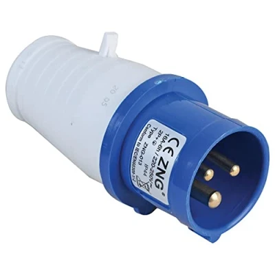 Image of PRO ELEC PELB0117 32A, 230V, Cable Mount CEE Plug, 2P+E, Blue, IP44
