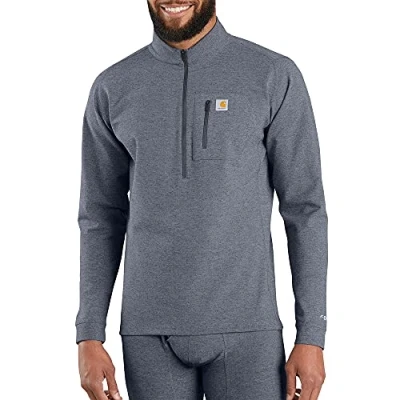 Image of Carhartt Men&#039;s Base Force Heavyweight Quarter Zip Layer Top, Navy Heather, M