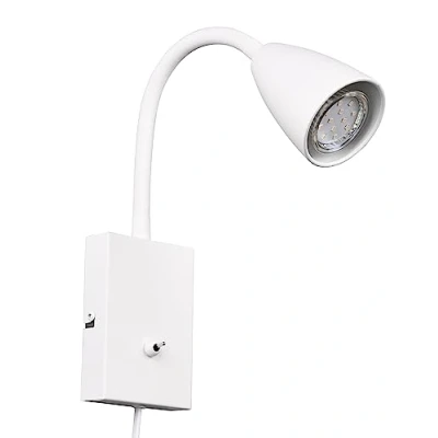Image of Trio Lighting Wanda wall light with plug, matt white