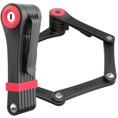 Image of FoldyLock Clipster Folding Bike Lock Compact Portable Smart Security Accessory Ultra Stylish and Lightweight with Key Set for Bicycles, E Bikes Scooters 75cm 29.5&quot;