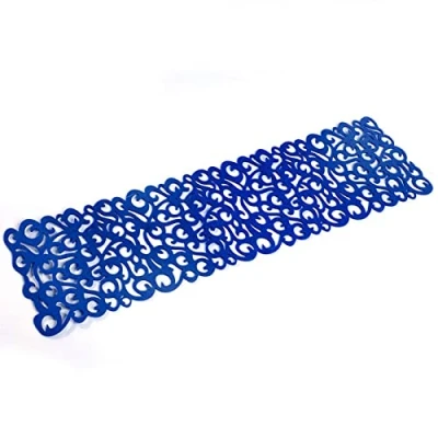 Image of 7 Colors Rectangle Hollow Felt Table Runner Tablecloth Mats Placemats Household Decorations, 4011 inches(Navy)