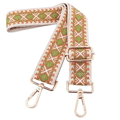 Image of Wide Purse Strap Adjustable Replacement Crossbody Bag Silver Hardware Shoulder Straps for Canvas Tote Handbags