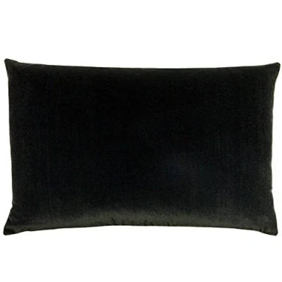 Image of furn. Contra Velvet Rectangular Feather Filled Cushion Black One Size