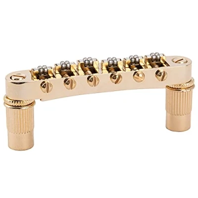 Image of Musiclily Pro Roller Saddles Tune O Matic Bridge for Epiphone Les Paul LP SG Electric Guitar, Gold